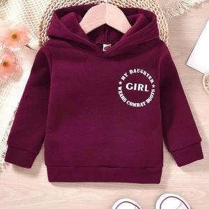 Girls "My Daughter Wears Combat Boots" Sweatsuit, Casual Hoodies